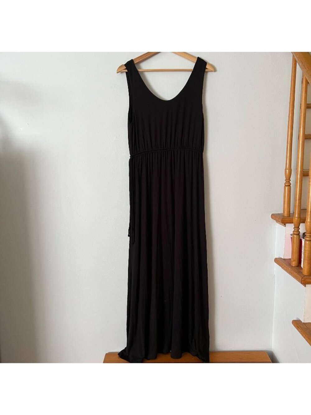 Nicole Miller New York Black Modal Sleeveless Maxi Dress Women's Size Medium